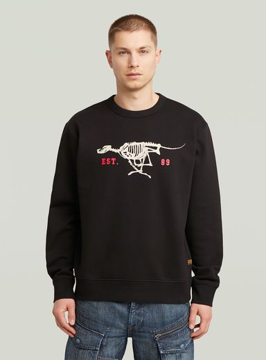 Running Dog Back Graphic Sweater